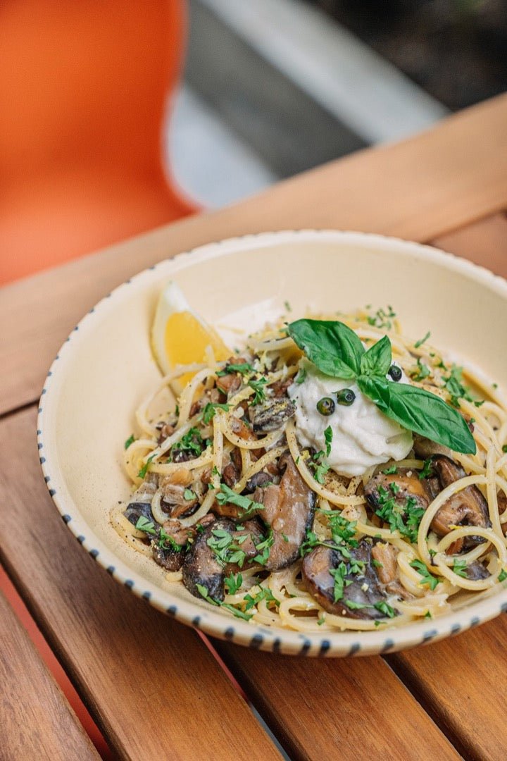 Kashew Mushroom Pasta - Kashew Cheese Deli