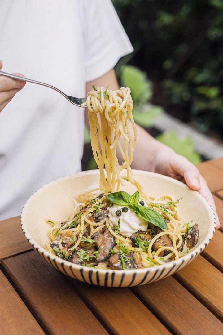 Kashew Mushroom Pasta - Kashew Cheese Deli