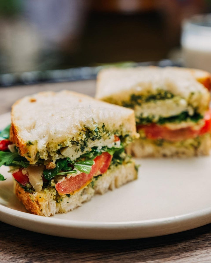 Mozza Pesto Sandwich - Kashew Cheese Deli
