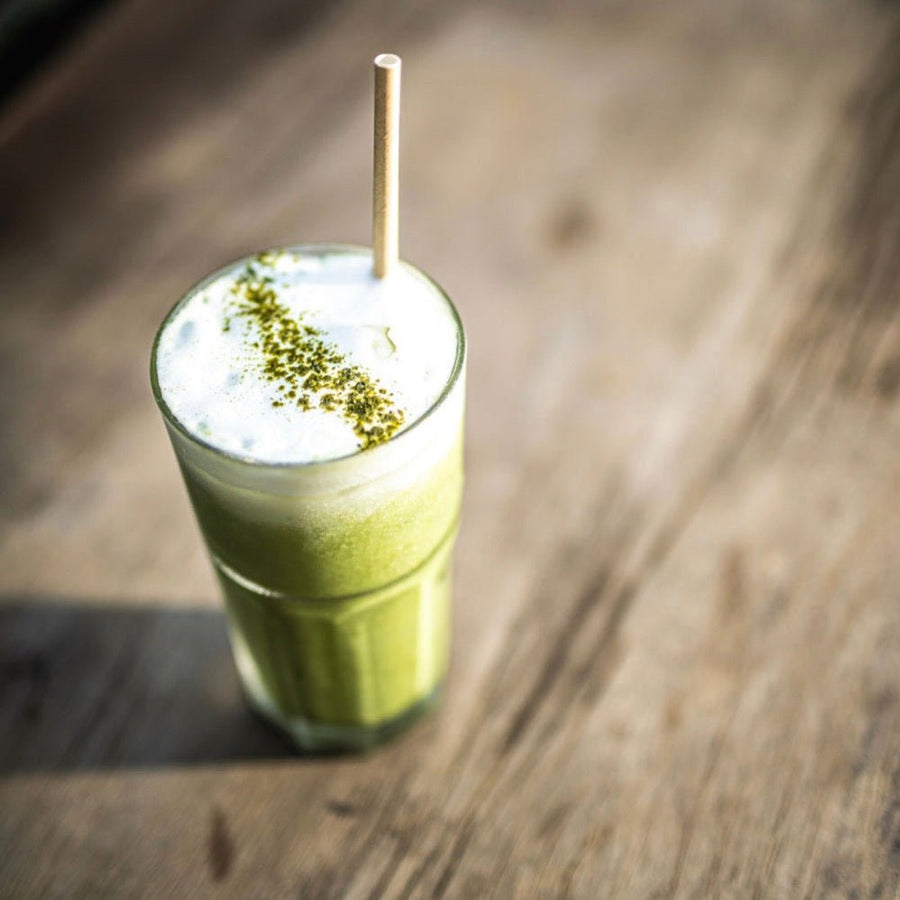Iced Kashew Matcha Latte - Kashew Cheese Deli