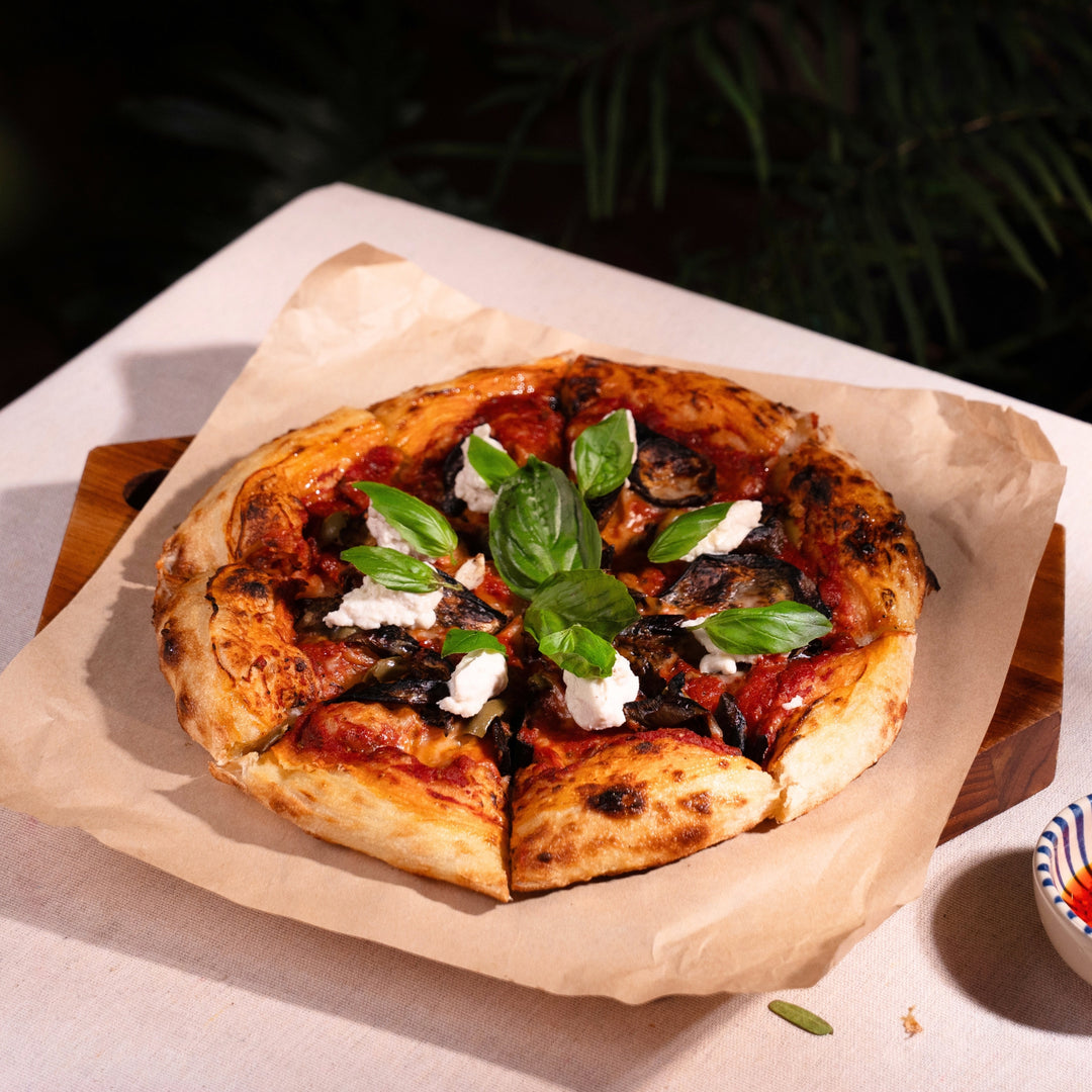 Aubergine Olives Pizza