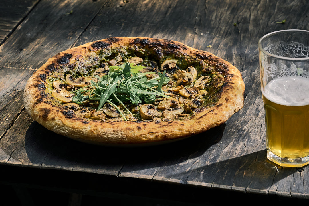 Pesto Mushroom Pizza