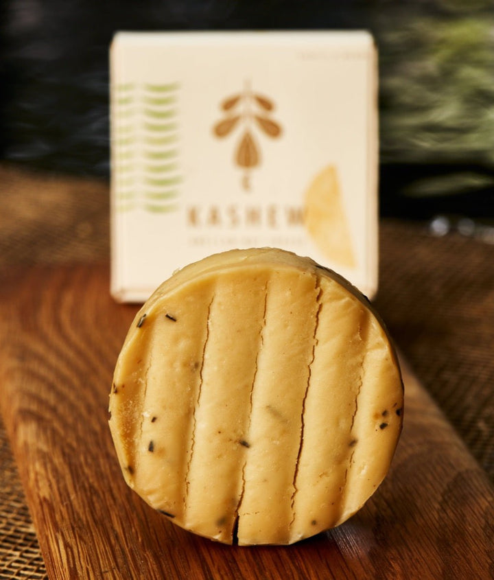 Kashew Aged Cheese Garlic & Herbs – Vegan Aged Cheese Made From Organic Cashew Nuts - Kashew Cheese Deli